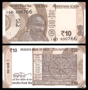 [Asia] Đồng tiền mới của Ấn Độ UNC 10 rupee ghi chú tiền nước ngoài 2018