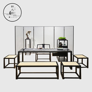 Đơn giản hiện đại bàn cà phê cổ và ghế kết hợp gỗ rắn bàn trà mới Của Trung Quốc trà đơn giản trà phân màn hình tủ
