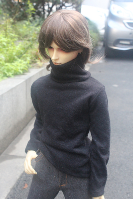 taobao agent M3 BJD baby clothes 3 points and 4 points and the uncle's popularity sells black high -necked bottom sweater Zhuang uncle