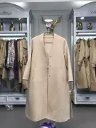 2018 brand new hai mặt zero cashmere alpaca nhung chống mùa coat nữ phần dài len Wang Hao với cùng một đoạn