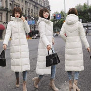 Chống mùa bông phụ nữ dài phần trên đầu gối 2018 mùa đông mới Hàn Quốc phiên bản của xuống bông đệm mỏng kích thước lớn bông áo khoác