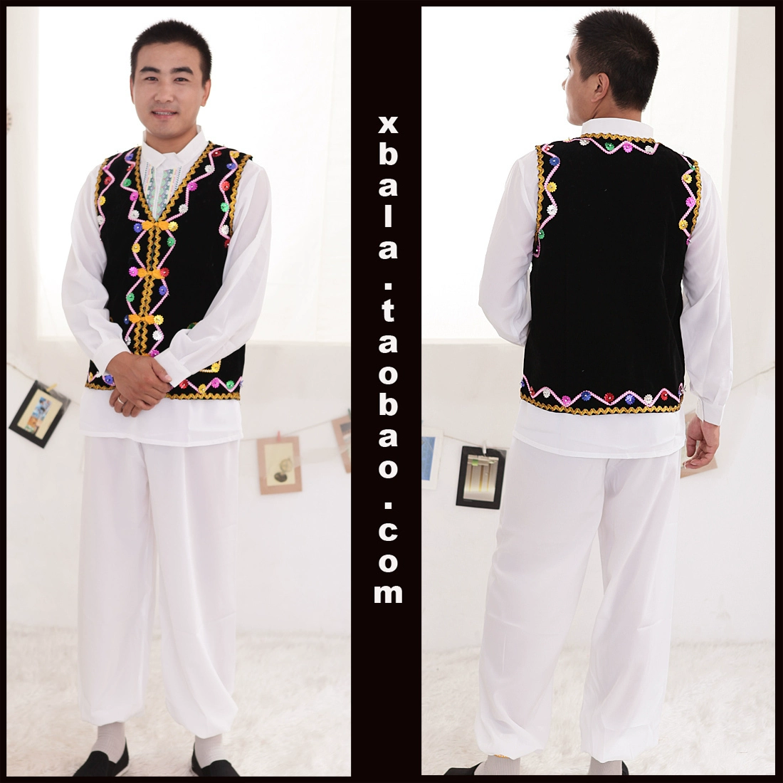 Nam Tân Cương khiêu vũ trang phục trang phục Uyghur trang phục Tân Cương Uygur trang phục khiêu vũ vest quốc phục - Trang phục dân tộc