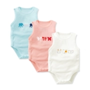 TATABEBE bé gói rắm bé bông tam giác áo sơ sinh onesies không tay áo romper