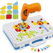 Trẻ em trẻ điện khoan nut tháo gỡ lắp ráp trên bảng kết hợp công cụ hands-on tháo gỡ vít vít puzzle chơi nhà đồ chơi