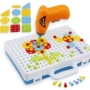 Trẻ em trẻ điện khoan nut tháo gỡ lắp ráp trên bảng kết hợp công cụ hands-on tháo gỡ vít vít puzzle chơi nhà đồ chơi bộ xếp hình lego cho người lớn