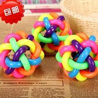 Бесплатная доставка домашняя игрушка собака Rainbow Seven Color Bell Ball Tedar Satsuma Gold