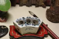 Цин династия сине -белая ручка вставка маленьких коробок