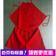 Bông màu đỏ tạp dề đồ lót cô gái trưởng thành nam cảm giác ấm bụng chăm sóc bộ đồ ngủ vui vẻ