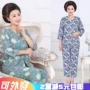 Cardigan trung niên dài tay tinh khiết bông đồ ngủ nữ bà ngoại nhân tạo bông dịch vụ nhà phù hợp với mùa xuân và mùa hè nhà may đồ bộ đẹp