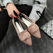 Phẳng giày đơn nữ 2018 mùa xuân mới của Hàn Quốc phiên bản thấp cắt giày thường vành đai khóa đậu Hà Lan giày phụ nữ chuyên nghiệp của giày hoang dã