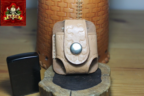 Кожаная зажигалка ручной работы, воловья кожа