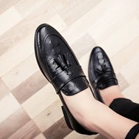 Высокая обувь в английском стиле для отдыха для кожаной обуви с заостренным носом, в корейском стиле