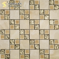 [Fire Phoenix] Мозаичная имитация каменного риса Желто -кирпичный кирпичный трещины керамика смешанная мозаичная плитка Фоновая стена 135