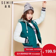 Senma cửa hàng chính thức đồng phục bóng chày xuống áo khoác nữ ấm mỏng mỏng của phụ nữ áo khoác dày Hàn Quốc ulzzang