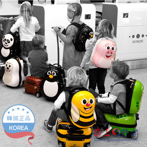 [Hàn quốc giao hàng trực tiếp] CUTIES trẻ em của trường hợp xe đẩy túi dễ thương động vật vali vali tow hộp ba lô