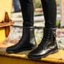 Giày bốt nam Martin phiên bản Hàn Quốc của xu hướng giày da bình thường mùa thu giày cao cổ không thấm nước Giày dài màu đen giày boots nam