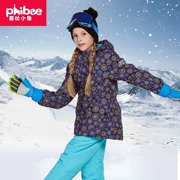 Phibee Phoebe voi 2018 mùa đông ngoài trời bộ đồ trượt tuyết cho trẻ em nam và nữ dày phù hợp với bộ đồ hai mảnh mùa đông ấm áp