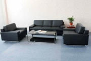 Nhà máy trực tiếp sofa văn phòng đơn giản kinh doanh khách tiếp khách sofa da ba người nội thất văn phòng - Nội thất văn phòng