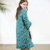 Vải lanh cotton và vải lanh hoa đơn giản giảm béo khí chất retro nghệ thuật hoang dã váy 81298A - Sản phẩm HOT áo kiểu nữ hàn quốc cao cấp Sản phẩm HOT