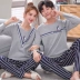 Bộ đồ ngủ đôi mùa xuân và mùa thu của phụ nữ dài tay tinh khiết cotton dễ thương hoạt hình nam XL phù hợp với dịch vụ gia đình