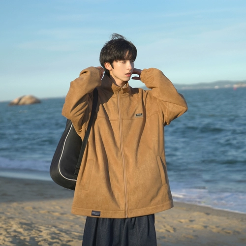 Осенняя бархатная японская ретро куртка для отдыха, оверсайз