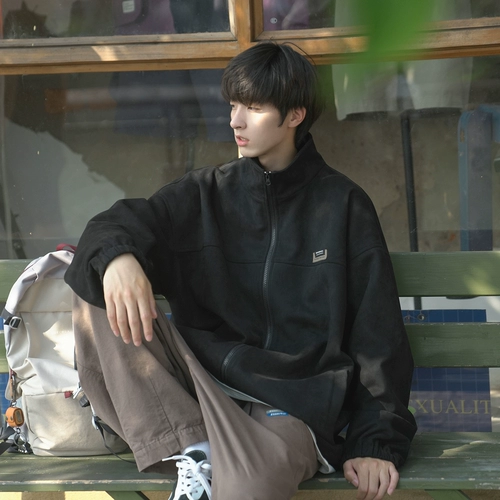 Осенняя бархатная японская ретро куртка для отдыха, оверсайз