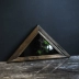 Spot Nhật Bản nhập khẩu PUEBCO retro khung gỗ hình học tam giác treo tường gương trang trí gương thay đồ - Gương