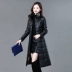 Áo khoác mùa đông mới 2019 Áo khoác da xuống cho nữ Áo khoác da mid-down phiên bản Hàn Quốc của áo khoác mỏng cộng với size - Quần áo da