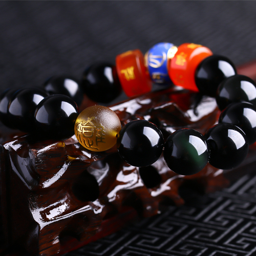 Natural luminous zodiac Monkey Rat Sanhe Taiping China cover Aquarius Rat Mascot Opening bracelet Men and women - intl