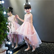 Trẻ em ăn mặc công chúa váy cô gái đuôi váy tutu hoa cô gái ăn mặc màu hồng trang phục mới sinh nhật ăn mặc