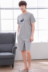 XL nam đồ ngủ cotton ngắn tay mùa hè nam mỏng của không khí-điều hòa dịch vụ nhà bông rộng thanh niên phù hợp với Bộ Pajama