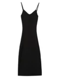 Трикотажный жилет, майка, платье, длинная черная приталенная юбка, коллекция 2023, средней длины