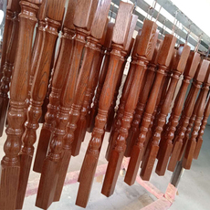 Балясины 实木楼梯扶手美国红橡木定制室内别墅阁楼护栏阳台栏杆开放漆立柱