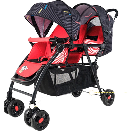Детская складная прогулочная коляска для близнецов, тележка для двоих