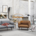 FinnNavian cổ điển Bắc Âu mẫu sofa ba-bit căn hộ nhỏ đồ nội thất nhập khẩu đầy đủ da nâu - Ghế sô pha ghế sofa nỉ Ghế sô pha