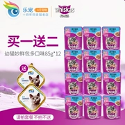 Mèo non Weijia gói tươi tuyệt vời 85g * 12 cá biển hương vị thịt bò hương mèo ướt thức ăn đóng hộp thú cưng thức ăn cho mèo - Đồ ăn nhẹ cho mèo