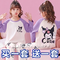 Демисезонная пижама, хлопковый мультяшный детский лонгслив, 2024 года, подходит для подростков