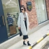 Mùa thu mới lỏng kích thước lớn áo len của phụ nữ áo gió Hàn Quốc phiên bản của phần dài là mỏng V-Cổ áo len
