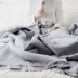 Mùa hè bông đơn giản là điều hòa không khí xù xì tờ được bao phủ bởi một bộ ba mảnh máy mùa hè có thể giặt được mát mẻ của mùa xuân và mùa thu mỏng quilt drap phủ giường Trải giường