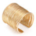 Phần sáng tạo cơ bản vàng kim loại chải mở vòng đeo tay Hy Lạp Ai Cập Ấn Độ thời trang kỳ nghỉ trang sức trực quan vòng tay may mắn Vòng đeo tay Cuff