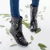 Giày dốc nước mới giày đi mưa cho người lớn đi mưa nữ thời trang Hàn Quốc khóa dây kéo cao gót ống quá mức ủng nữ thời trang Rainshoes