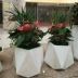 Mall khách sạn vẻ đẹp Chen kính thép chậu hoa hình thoi hoa ngoài trời màu xanh lá cây trang trí hình học đồ trang trí sàn bình lớn - Vase / Bồn hoa & Kệ giỏ hoa treo tường Vase / Bồn hoa & Kệ