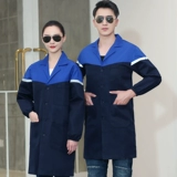 Мужская синяя длинная износостойкая униформа медсестры для работы, нагрудник, длина макси, рабочая одежда, анти-грязь