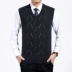 Mới mùa thu và mùa đông trung niên của nam giới V-Cổ len vest cashmere áo len áo len kích thước lớn cha vest vest len dệt kim Dệt kim Vest