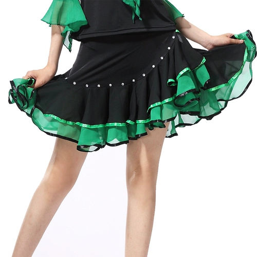 Новая латинская танцевальная юбка бриллиантовая короткая юбка танцевальная юбка Half -юбка для взрослых танцевальной юбки юбки