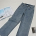 Viện nghiên cứu DAFA Vintage Hong Kong Style Nine Quần Jeans Loose Nữ Sinh viên Hàn Quốc bf Joker Eo cao Nữ shop thời trang nữ Quần jean