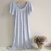 Nightdress sling mùa hè nữ sợi tre phương thức dễ thương bé tay áo ngắn tay áo phụ nữ mặc nhà ăn mặc đồ ngủ váy xuông phong cách Đêm đầm