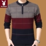 Playboy Cardigan nam trung niên vòng cổ dày áo thun áo len nửa zip cashmere áo len cha quần jogger nam