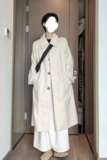 Осенний белый плащ, куртка, длинное пальто, коллекция 2023, подходит для подростков, средней длины
