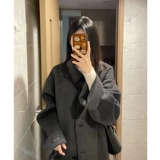 Демисезонное шерстяное пальто, коллекция 2023, изысканный стиль, увеличенная толщина